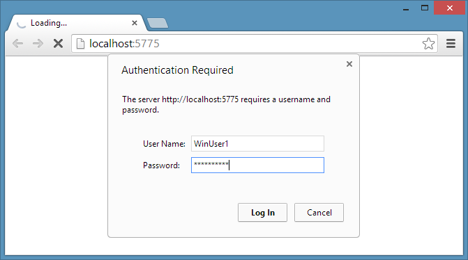 Contacts server requesting authentication