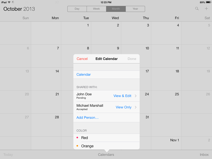 Apple iCal ‘Share With’ feature