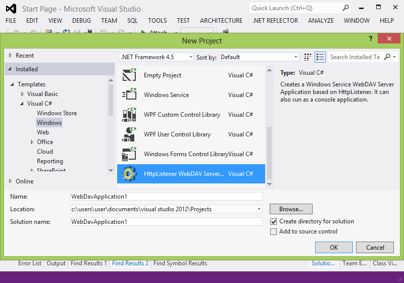 Creation of a Windows Server WebDAV Application based on HttpListener