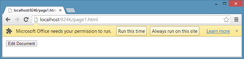 Click Run this time or Always run on this site in Google Chrome