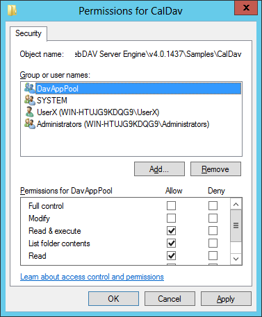 Grant Read permissions to your application pool identity