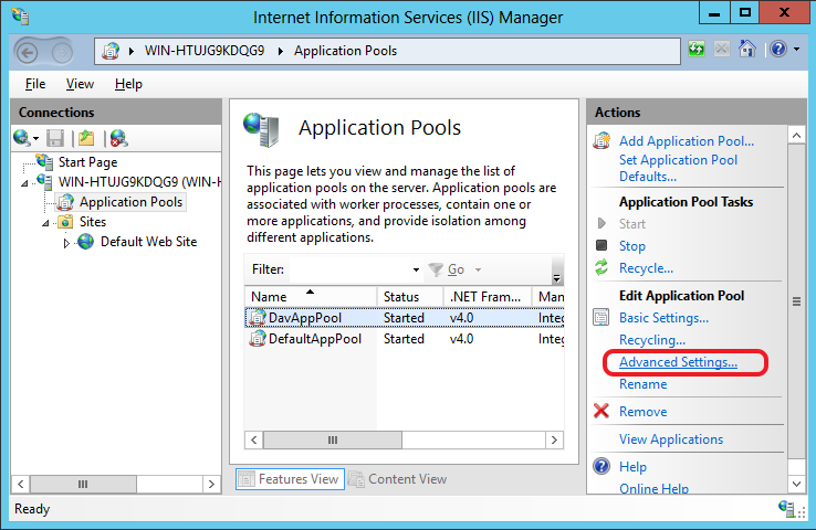 Use ASP.NET application pool Advanced Settings menu to find out under which identity your WebDAV server is running