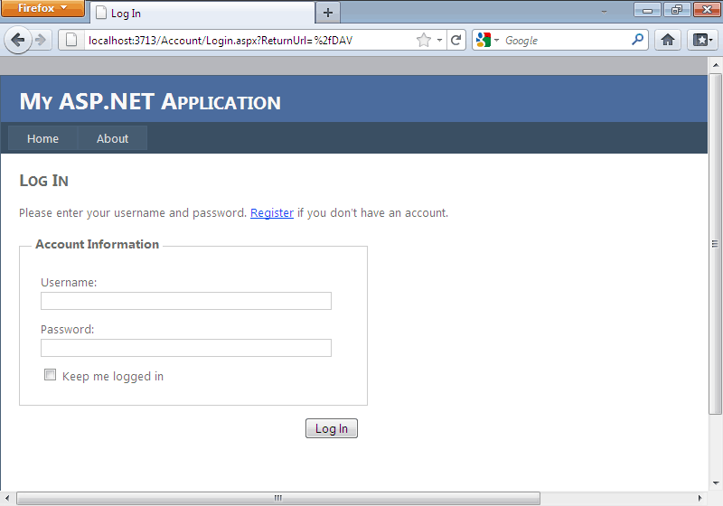 Forms/cookies authentication is used instead