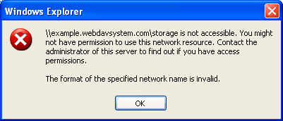 The format of the specified network name is invalid