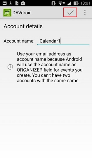 Enter Account name