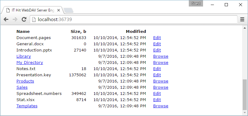 With WebDAV Ajax Library you can open docs for editing and buid a custom file management UI.