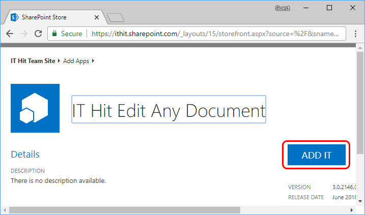 Add Edit Any Document to SharePoint website.