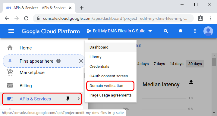 To verify domain go to APIs & Services -> Domain Verification.