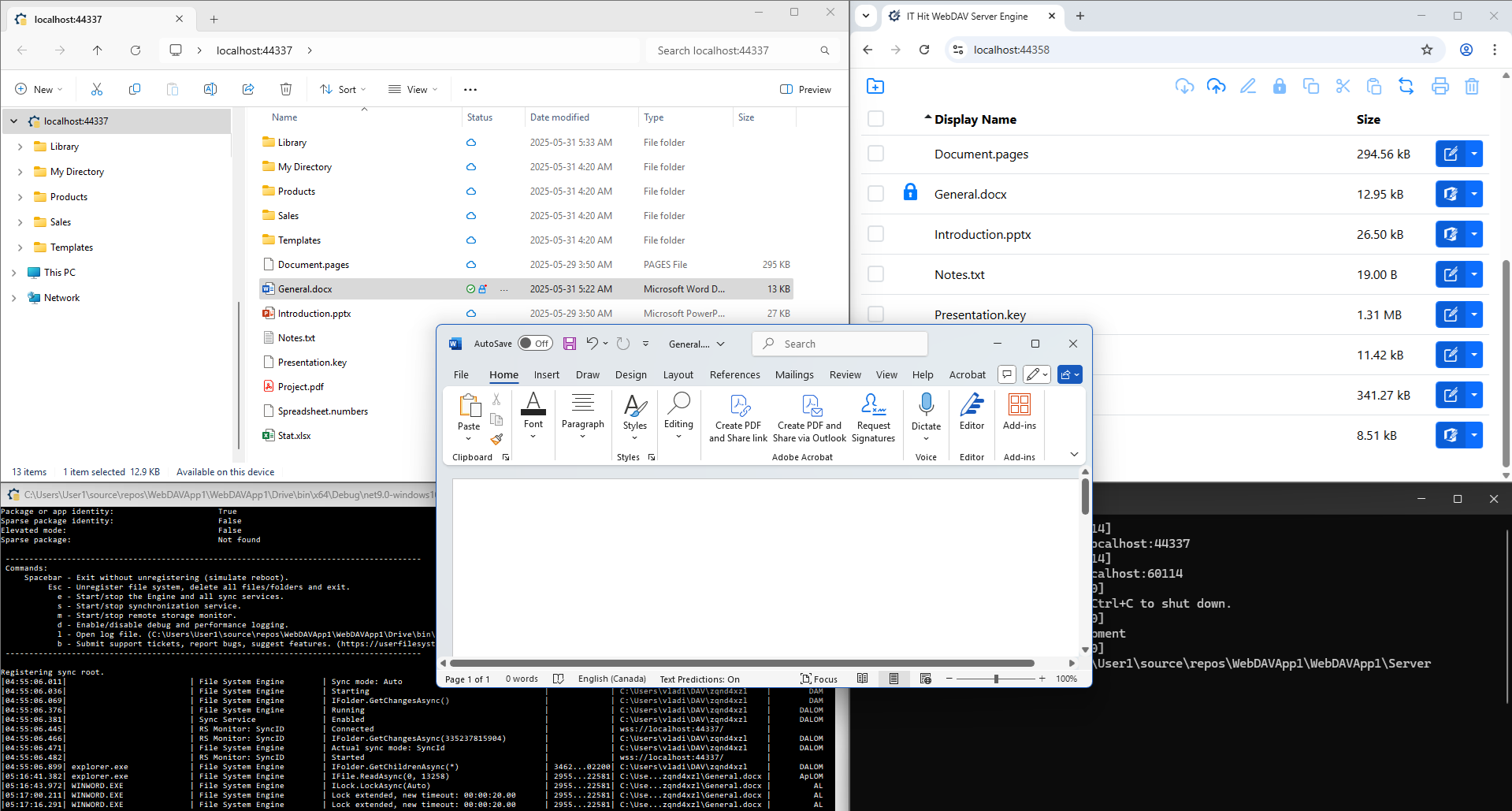 Open documents from a mounted drive and Web UI to edit and save back to server