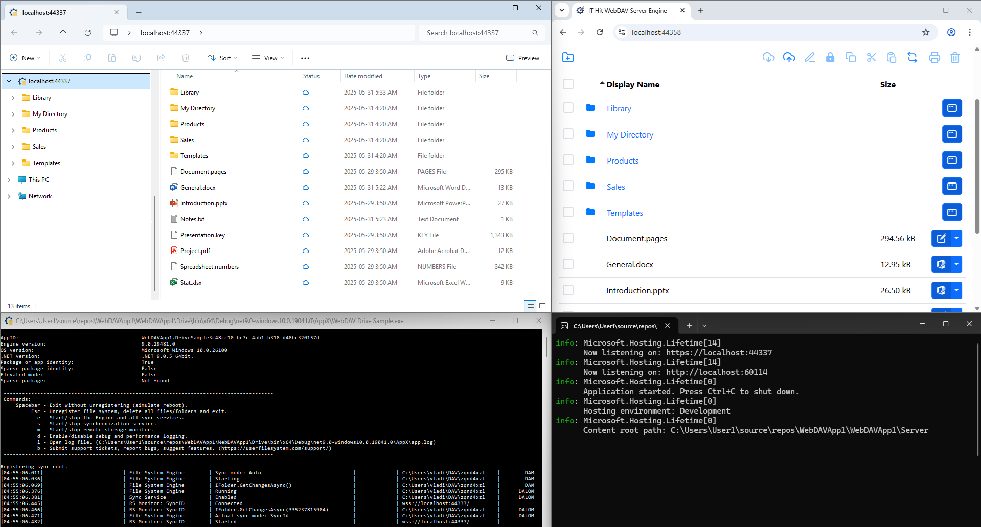 The virtual drive mounts and Web UI displays content of your storage